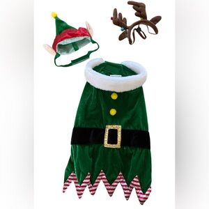 Green Elf Costume Set for small dog, 3 pieces set, New no tag